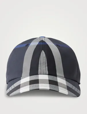 Check Cotton Blend Baseball Cap