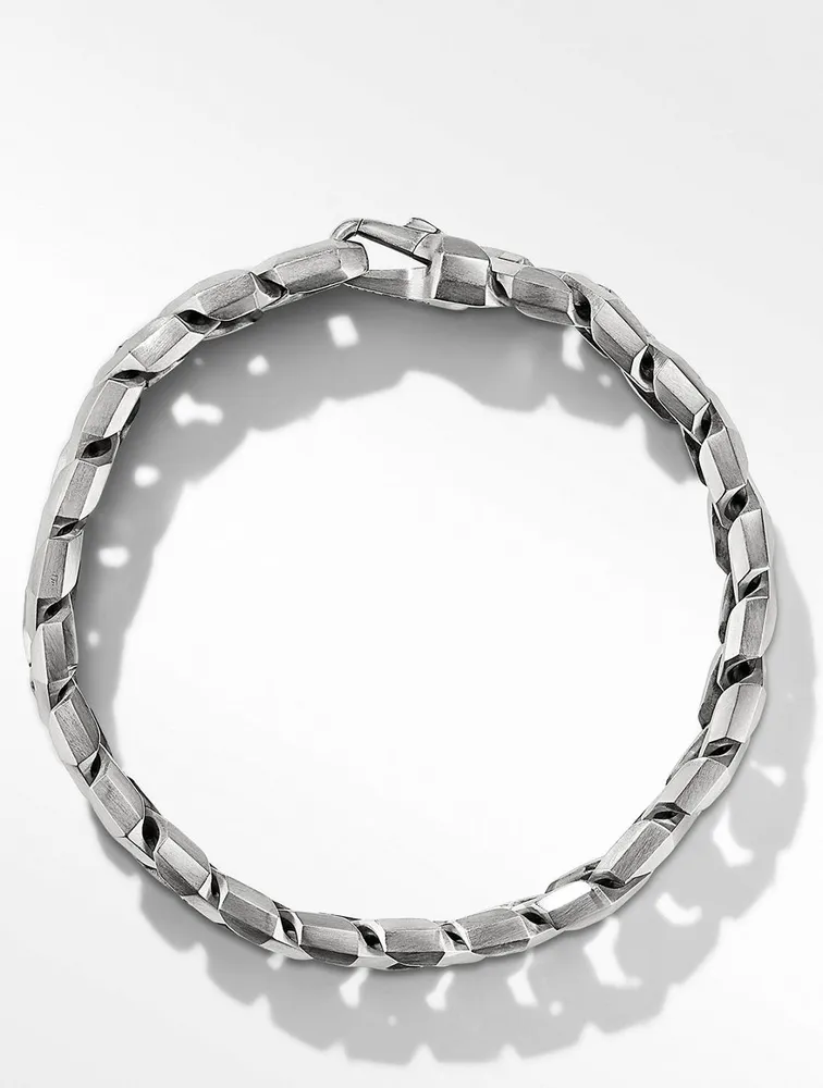 Curb Chain Angular Link Bracelet Sterling Silver