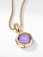 Octagon Cut Amulet In 18k Yellow Gold With Amethyst