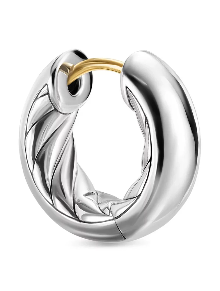 Dy Mercer® Micro Hoop Earrings In Sterling Silver, 13.4mm
