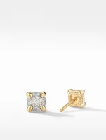 Petite Chatelaine® Stud Earrings In 18k Gold With Pavé Diamonds