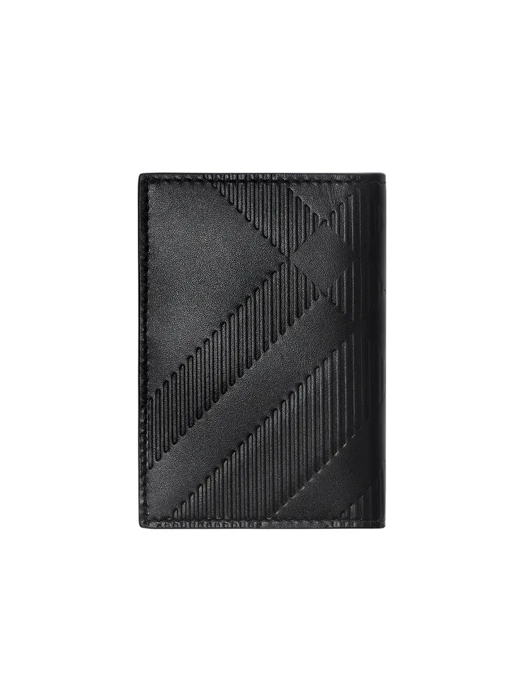 Embossed Check Folding Card Case