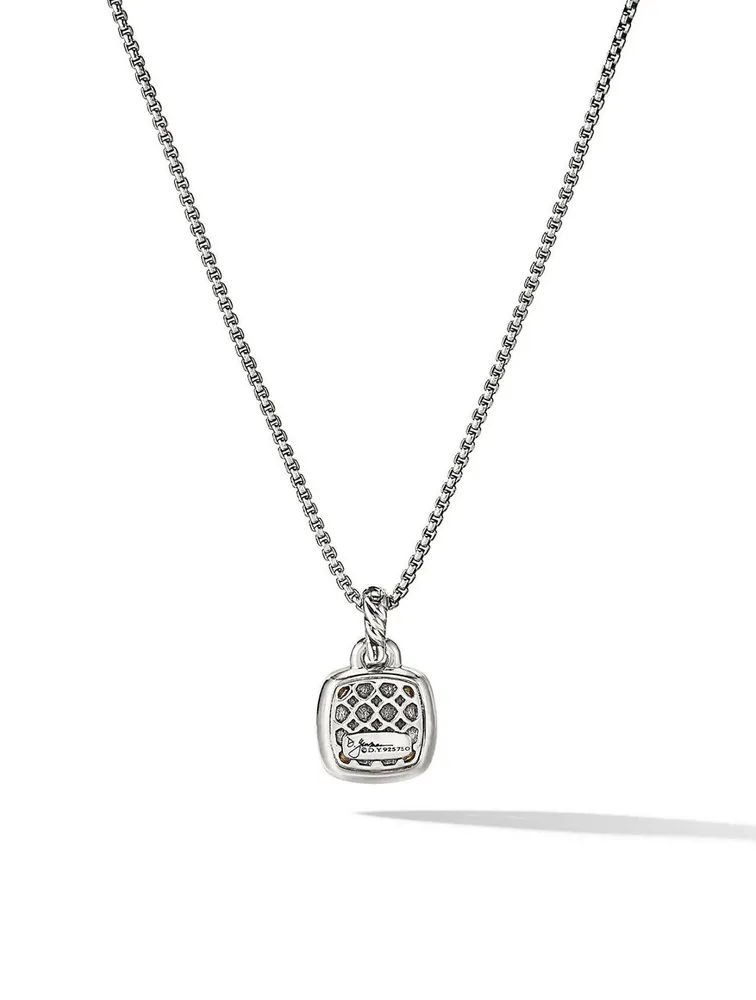 Albion® Pendant In Sterling Silver With Champagne Citrine, Pavé Diamonds And 18k Yellow Gold