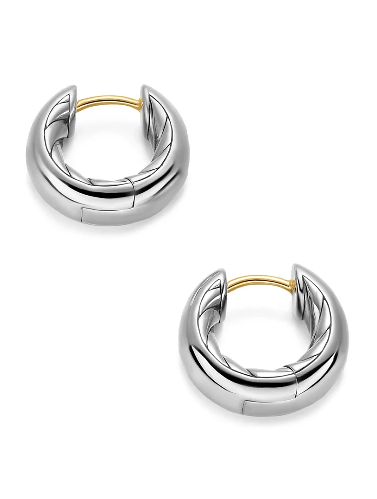 Dy Mercer® Micro Hoop Earrings In Sterling Silver, 13.4mm