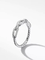 Stax Chain Link Ring 18k Gold With Pavé Diamonds