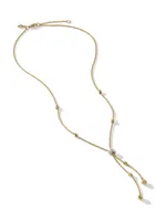 Petite Helena Y Necklace In 18k Yellow Gold With Pavé Diamonds