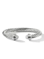 Cable Classics Bracelet Sterling Silver With Pavé Diamond Domes