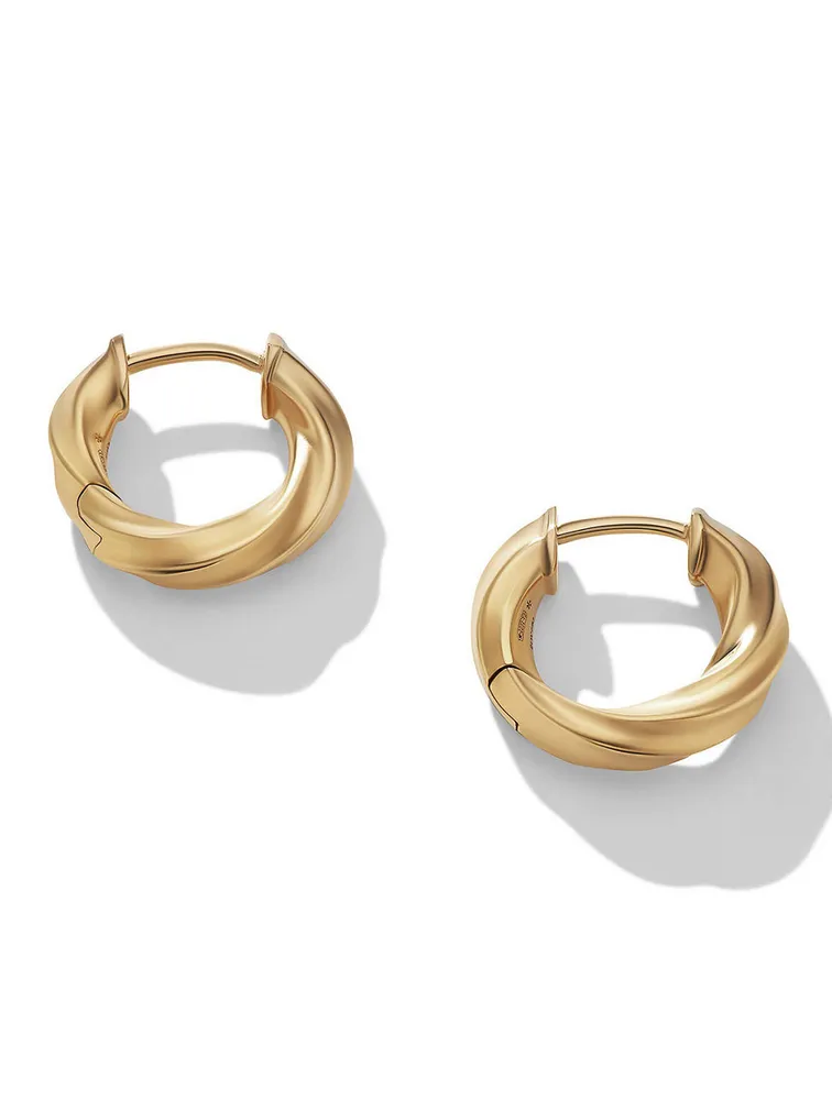 Cable Edge® Huggie Hoop Earrings In 18k Yellow Gold