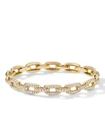 Stax Chain Link Bracelet 18k Gold With Pavé Diamonds