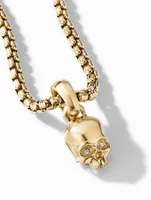 Skull Amulet In 18k Yellow Gold With Pavé Diamonds