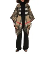 Reversible Ekd Check Wool Cape