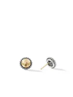 Petite Chatelaine® Stud Earrings In Sterling Silver With 18k Yellow Gold Domes