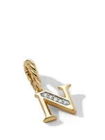Pavé N Initial Pendant In 18k Yellow Gold With Diamonds