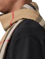 Check Lightweight Wool Silk Scarf