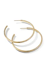 Pavé Hoop Earrings In 18k Yellow Gold With Diamonds