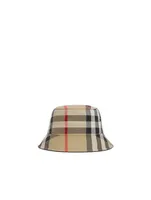Exaggerated Check Cotton Bucket Hat