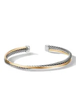 Crossover Bracelet Sterling Silver With 18k Yellow Gold