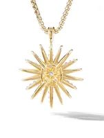 Starburst Pendant In 18k Yellow Gold With Full Pavé Diamonds