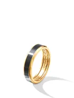 Beveled Band Ring 18k Yellow Gold With Black Titanium