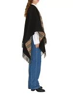 Check Wool Reversible Cape