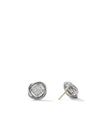 Crossover Infinity Stud Earring In Sterling Silver With Pavé Diamonds