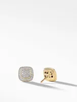 Petite Albion® Stud Earrings In 18k Yellow Gold With Pavé Diamonds