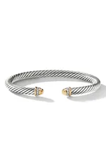 Cable Classics Bracelet Sterling Silver With 18k Yellow Gold Domes And Pavé Diamonds