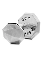 Meteorite Faceted Round Cufflinks In Sterling Silver, 16mm