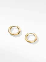 Stax Faceted Huggie Hoop Earrings In 18k Yellow Gold