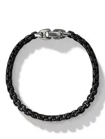 Box Chain Bracelet Darkened Stainless Steel