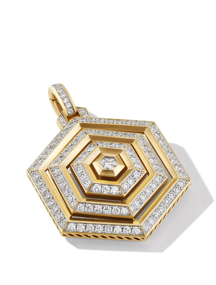 Carlyle™ Pendant In 18k Yellow Gold With Full Pavé Diamonds