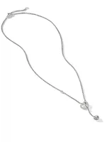 Cable Collectibles® Heart Y Necklace In Sterling Silver With Pavé Diamonds