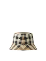 Exaggerated Check Cotton Bucket Hat