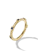 Cable Collectibles® Stack Ring 18k Yellow Gold With Blue Sapphires