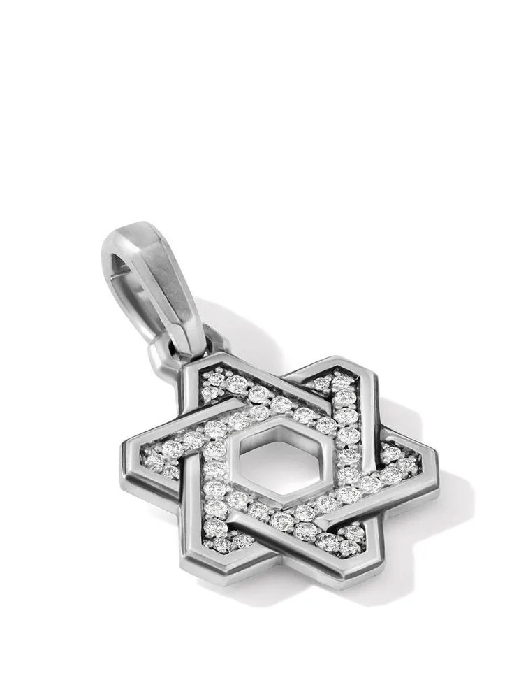 Deco Star Of David Pendant With Pavé Diamonds