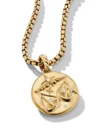 Libra Amulet In 18k Yellow Gold With Diamonds