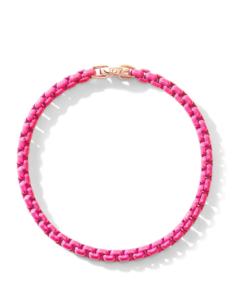 Dy Bel Aire Chain Bracelet Hot Pink With 14k Rose Gold Accent