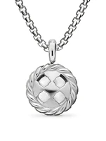 Pearl Classics Cable Halo Amulet In Sterling Silver With Diamonds, 18.8mm