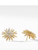 Starburst Stud Earrings In 18k Yellow Gold With Pavé Diamonds
