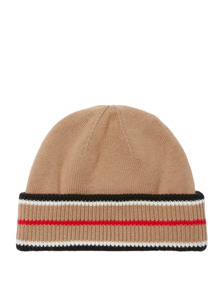 Reversible Icon Stripe Cashmere Cotton Beanie