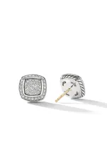 Albion® Stud Earrings In Sterling Silver With Pavé Diamonds