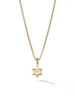 Star Of David Amulet In 18k Yellow Gold With Center Diamond