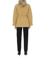 Check Hood Quilted Nylon Jacket