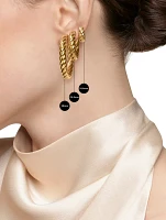 Crossover Hoop Earrings In Sterling Silver With 18k Yellow Gold