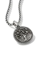 Tree Of Life Amulet In Sterling Silver With Diamonds