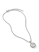 F Initial Charm In Sterling Silver With Pavé Diamonds