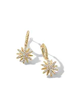 Starburst Drop Earrings In 18k Yellow Gold With Pavé Diamonds