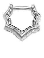 Zig Zag Stax™ Huggie Hoop Earrings In Sterling Silver With Diamonds, 13mm
