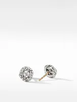 Petite Infinity Stud Earrings In Sterling Silver With Diamonds