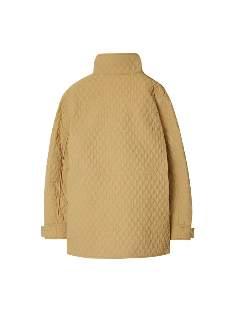 Check Hood Quilted Nylon Jacket